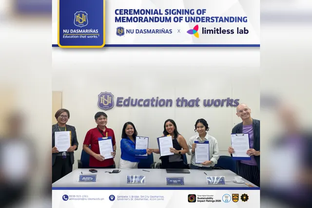 NU Dasmariñas officials with Limitless Lab Inc. representatives