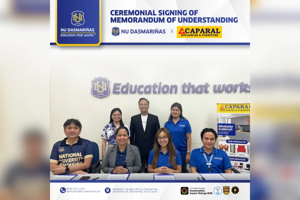 NU Dasmariñas officials formalizing partnership with Caparal Appliances and Furniture